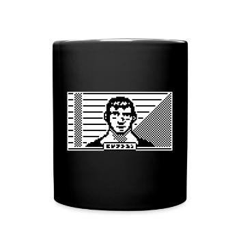 8bit portrait - Tasse einfarbig - Schwarz - Vorne
