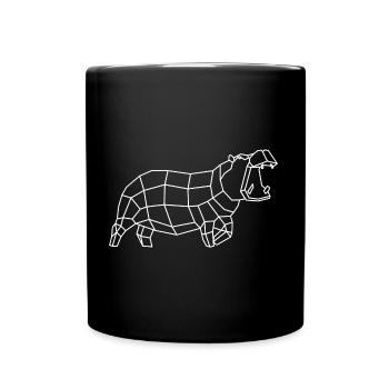 White Hippo - Full Colour Mug - black - Front