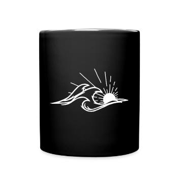 Les vagues et le soleil blanc - Mug uni - noir - Devant