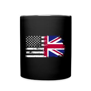 Grunge États-Unis Royaume-Uni Drapeau Mashup - Mug uni - noir - Devant
