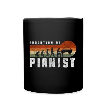 Piano Player Grand Piano Artist Concert - Full Colour Mug - black - Front