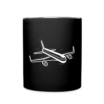 Dessin d’avion - Mug uni - noir - Devant