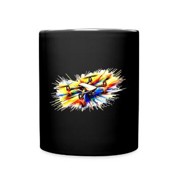 Multicopter, auch Drohne genannt - Farbsplash! - Tasse einfarbig - Schwarz - Vorne
