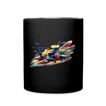 Helicopter - Color Splash - Full Colour Mug - black - Front