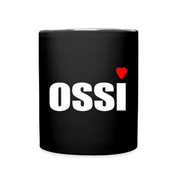 Ossi mit Herz rot - Tasse einfarbig - Schwarz - Vorne