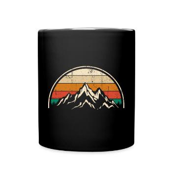 Crimson Peaks Retro Sonnenuntergang - Tasse einfarbig - Schwarz - Vorne