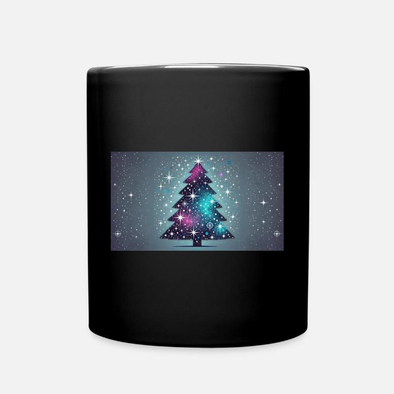 Weihnachtsbaum mit Glitzer - Tasse einfarbig - Schwarz