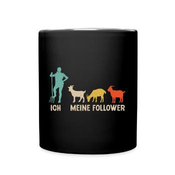 Ziegen Ziegenbock Landwirtin Ziege - Tasse einfarbig - Schwarz - Vorne