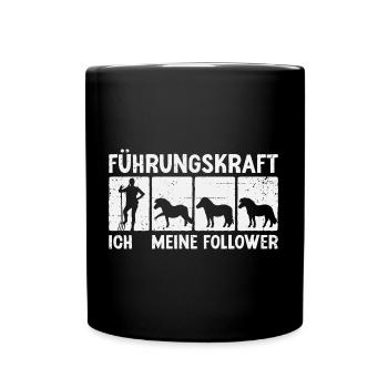 Shetland Pony Führungskraft Pferde Reitsport - Tasse einfarbig - Schwarz - Vorne