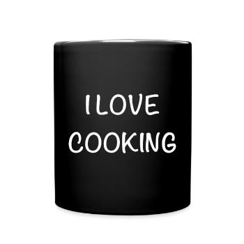 I love cooking – handwritten - Full Colour Mug - black - Front