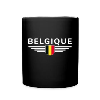 Ich liebe Belgien Design T-Shirt Outfit - Tasse einfarbig - Schwarz - Vorne