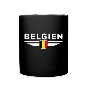 Ich liebe Belgien Design T-Shirt Outfit - Tasse einfarbig - Schwarz - Vorne