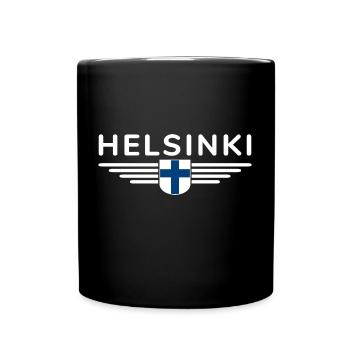 Helsinki Design – Nordische Eleganz - Tasse einfarbig - Schwarz - Vorne