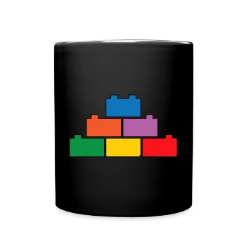 Brick Builder Toys Blocks Clamping Blocks Bricks - Full Colour Mug - black - Front