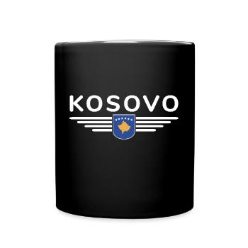 Kosovo Fan T-Shirt Design - Tasse einfarbig - Schwarz - Vorne