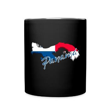 Drapeau du Panama, carte drapeau du Panama - Mug uni - noir - Devant
