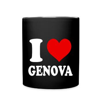 J’aime Gênes (ville) région Italie Cœur - Mug uni - noir - Devant