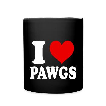 I Love Pawgs Heart Funny Party Funny - Full Colour Mug - black - Front