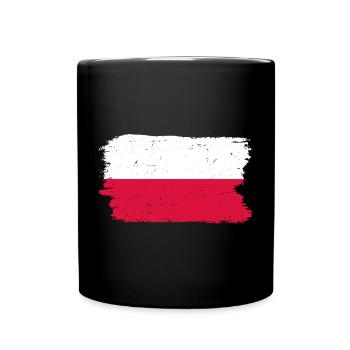 Pinselstrich "Flagge polieren" - Tasse einfarbig - Schwarz - Vorne