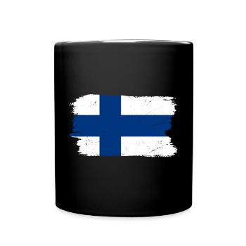 Finnish Nordic Cross Flag - Full Colour Mug - black - Front