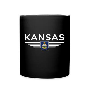 Kansas Fan T-Shirt – Dein Bundesstaat! - Tasse einfarbig - Schwarz - Vorne
