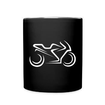 Motorcycle Lines Superbike - Illustration for Bikers - Full Colour Mug - black - Front