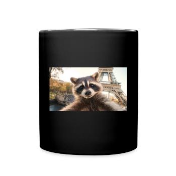 Raton laveur à Paris - Mug uni - noir - Devant