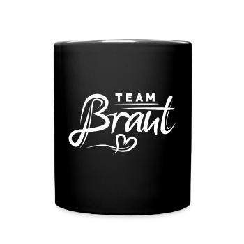 Team Braut - Junggesellinnen Abschied Bachelorette - Tasse einfarbig - Schwarz - Vorne