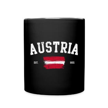 Austrian Heritage Flag Emblem - Full Colour Mug - black - Front