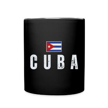 Kubanische Flagge, ich liebe Kuba - Tasse einfarbig - Schwarz - Vorne