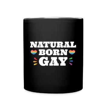 LGBTQ Pride Month - Natural Born Gay - Full Colour Mug - black - Front