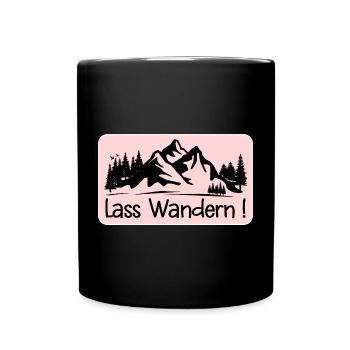 WANDERN URLAUB - BERGE NATUR - Tasse einfarbig - Schwarz - Vorne