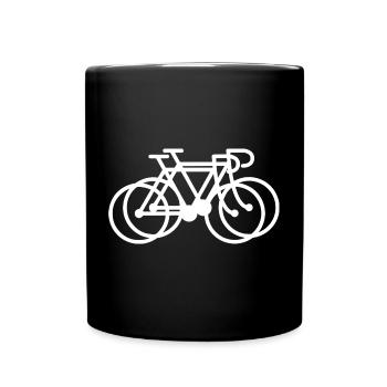 2 beaux vélos de route – Double passion - Mug uni - noir - Devant