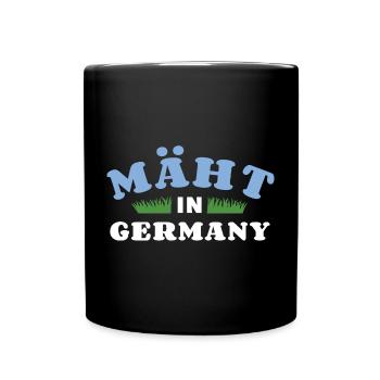 Mäht in Germany - Rasenmäher - Mähen - Wortspiel - Tasse einfarbig - Schwarz - Vorne