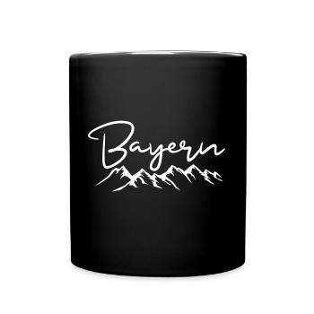 Bayern Berge Bayrische Alpen - Tasse einfarbig - Schwarz - Vorne