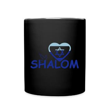 Shalom Geschenk - Tasse einfarbig - Schwarz - Vorne