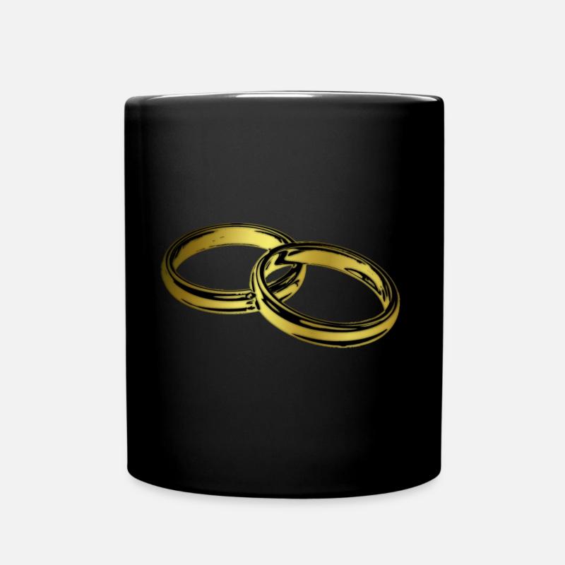 Ringe Hochzeit Verlobung Jahrestag - Tasse einfarbig - Schwarz
