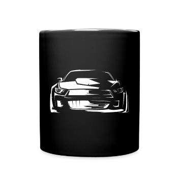 US Muscle Car V8 Sports Car Cars Drawing Sketch - Full Colour Mug - black - Front