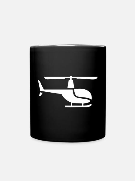 Hélicoptère sur le côté - Mug uni - noir