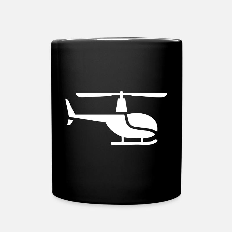 Hélicoptère sur le côté - Mug uni - noir