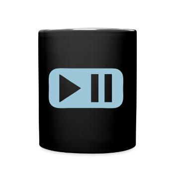 pause play taste - Tasse einfarbig - Schwarz - Vorne
