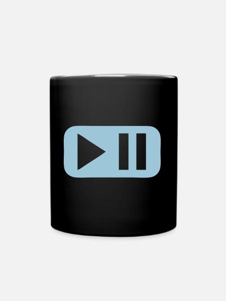 pause play taste - Tasse einfarbig - Schwarz