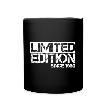 Limited Edition 1980 Birthday birth year birth - Full Colour Mug - black - Front