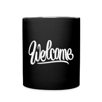 Welcome Font - Full Colour Mug - black - Front