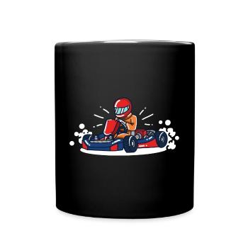 Kart fahren - Fahrer Rennwagen Fahrer Motorsport - Tasse einfarbig - Schwarz - Vorne