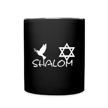 Shalom avec la colombe de la paix et l’étoile de David | Symbole - Mug uni - noir - Devant