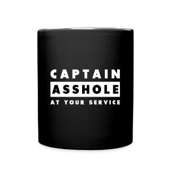Captain Asshole At Your Service - Full Colour Mug - black - Front