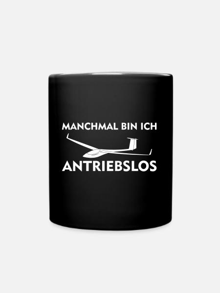 antriebslos Segelflieger Segelflugzeug Geschenk - Tasse einfarbig - Schwarz