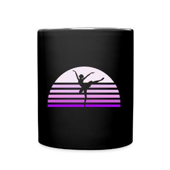 Ballerina Ballet tanzen ballettänzerin Figur - Tasse einfarbig - Schwarz - Vorne