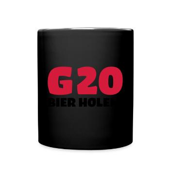 Bier holen Humor - Tasse einfarbig - Schwarz - Vorne